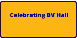 Button celebrating BV Hall link