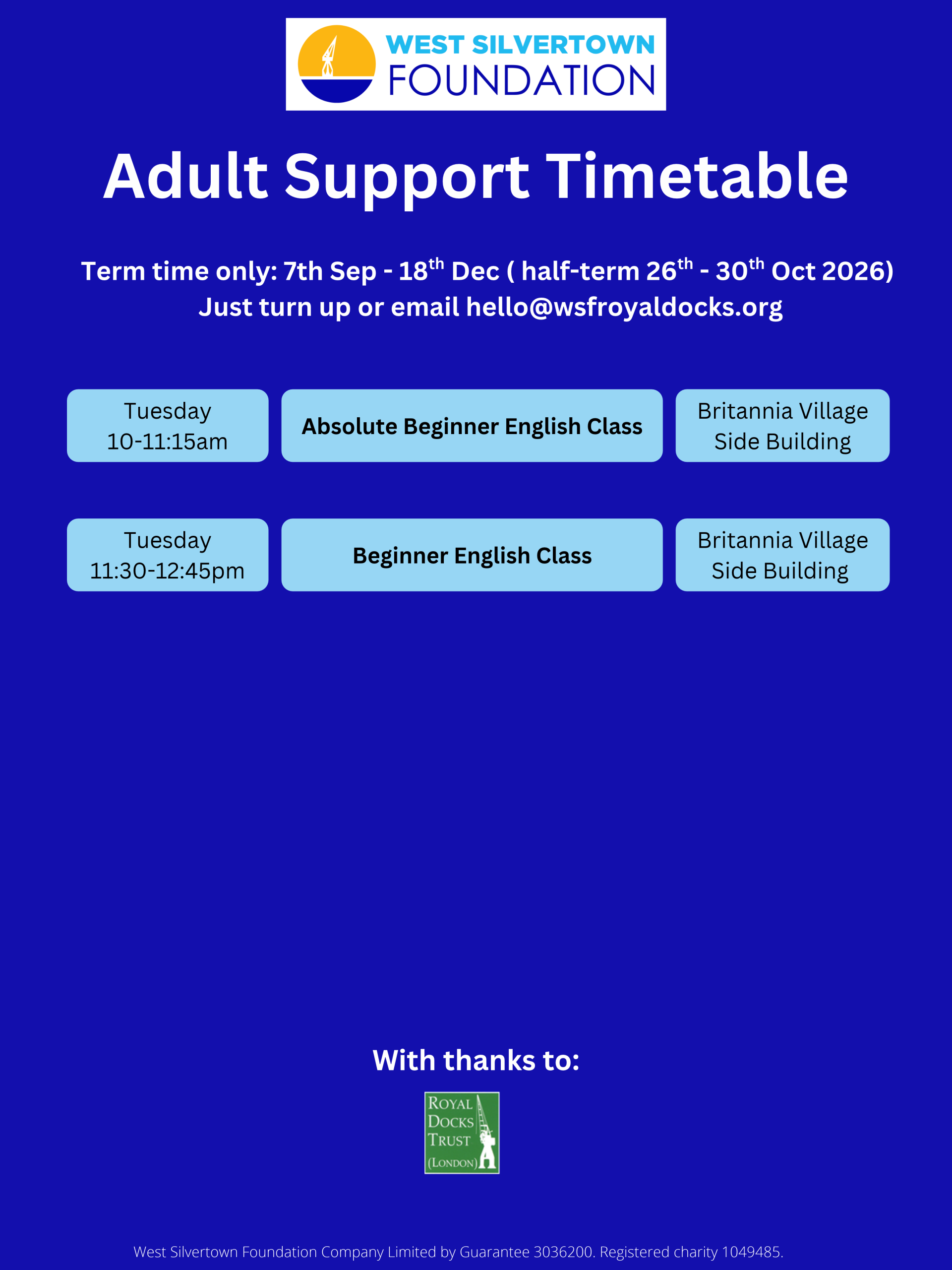 Adult Support Sep - Dec 2026